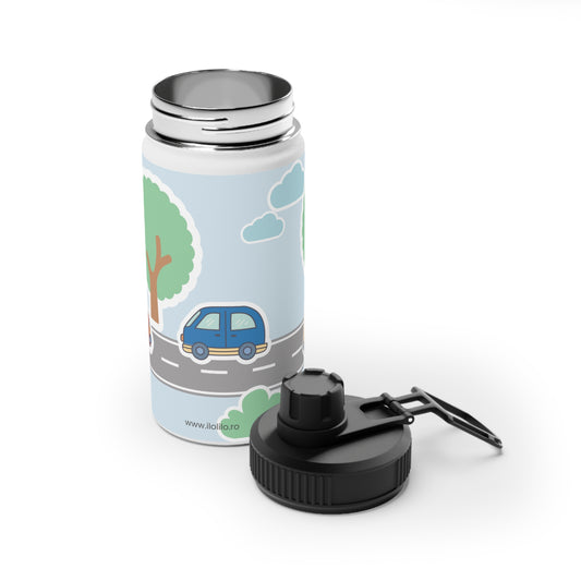 Sticlă de Apă din Oțel Inoxidabil 'Trafic' 330ml - Siguranță, Sănătate și Distracție