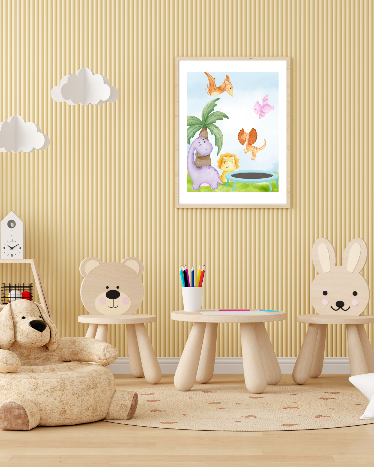 Tablou Camera Copiilor - Dino La Joc (Tipărit)