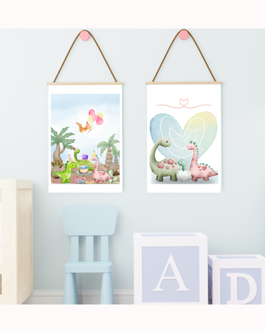 Tablou Camera Copiilor - Familia Dino (Digital)