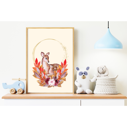 Tablou Camera Copiilor - Căprioară Mamă (Tipărit)