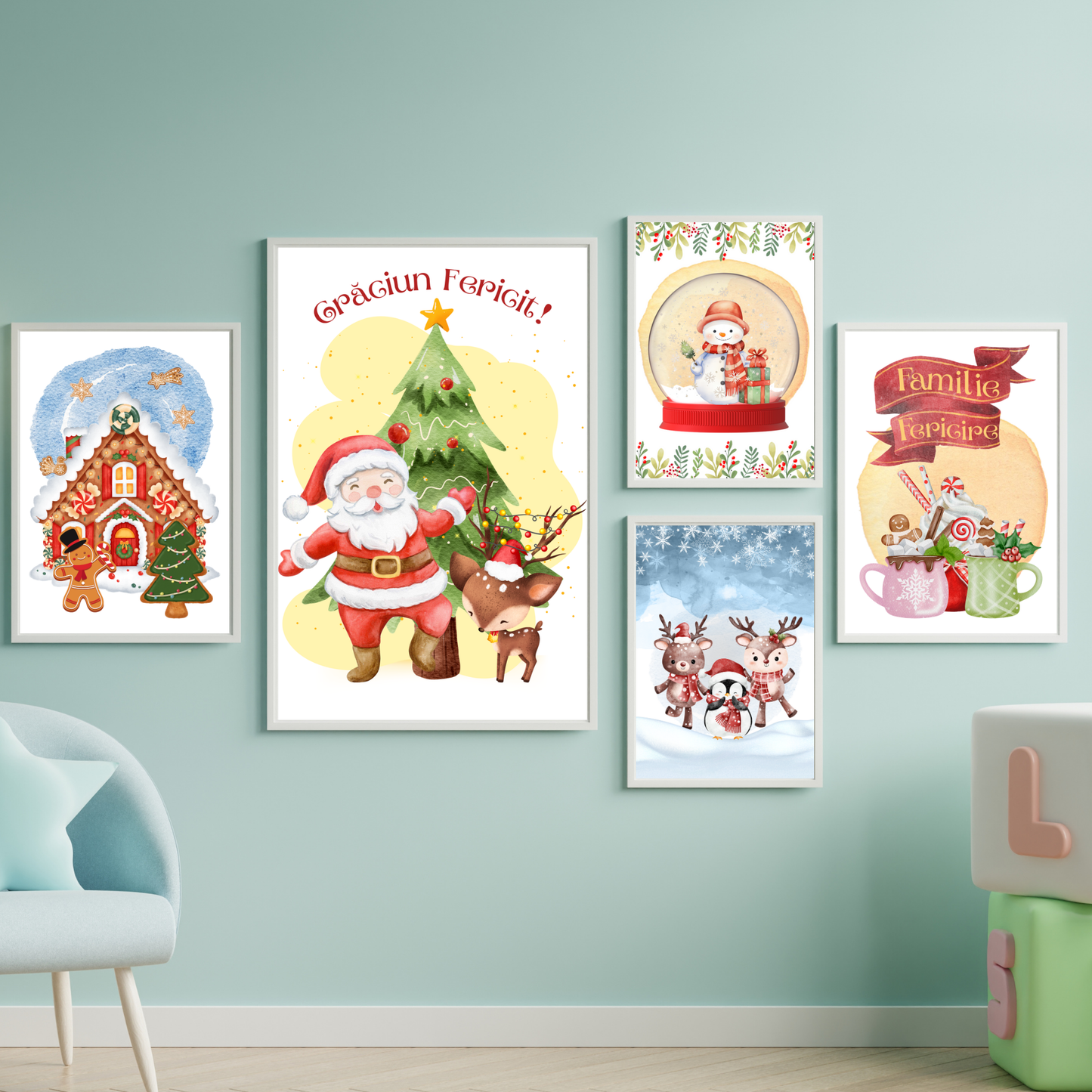 Tablou Camera Copiilor - Acasă de Crăciun (Digital)