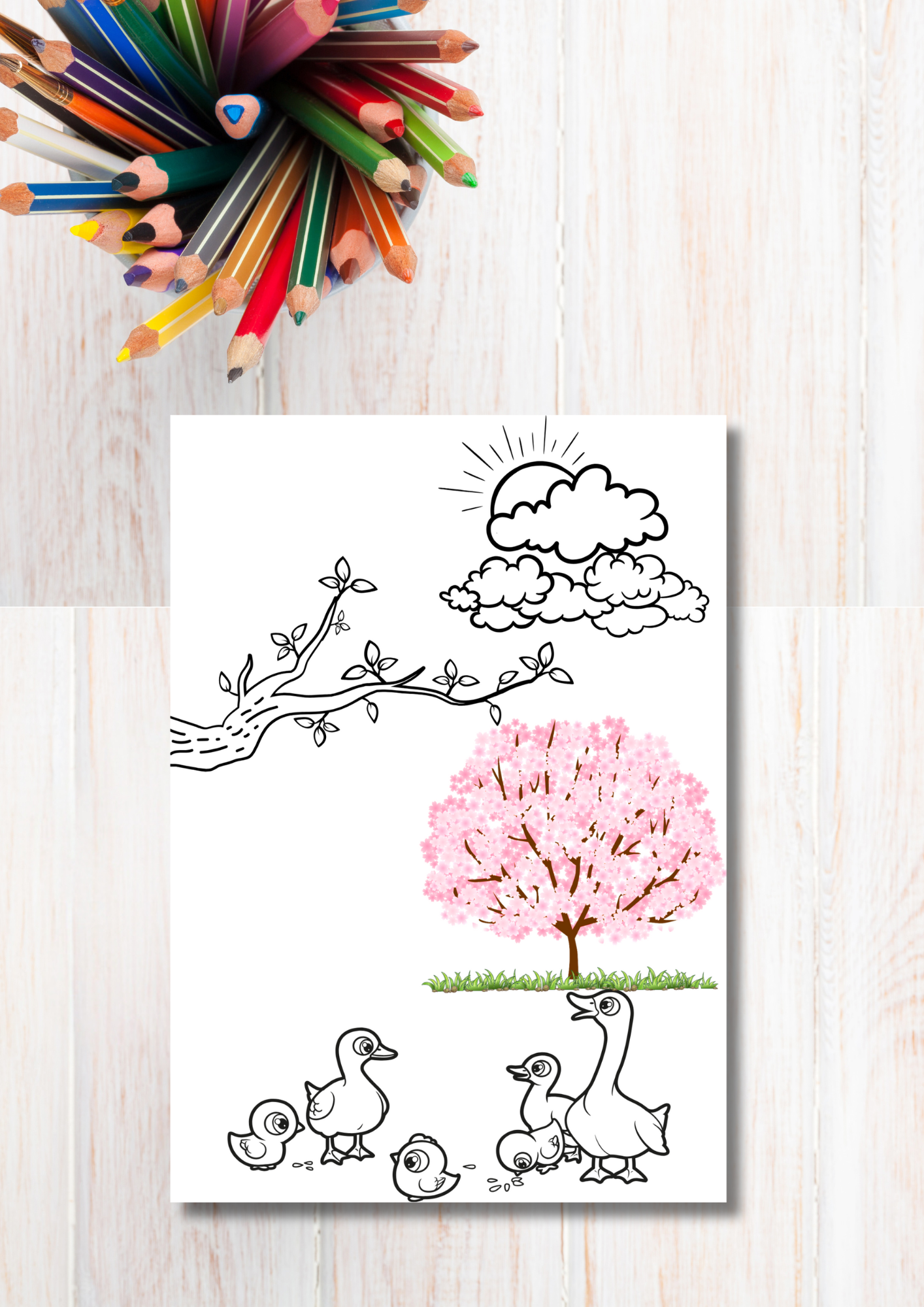 Fise de colorat pt. copii varsta 3 -5 ani cu subiectul primavara: albine, fluturi, flori, frunze, iepurasul de Paste, puisorul de Paste, Paste Fericit. Planse de colorat pt. educatia timurie si parenting pozitiv.