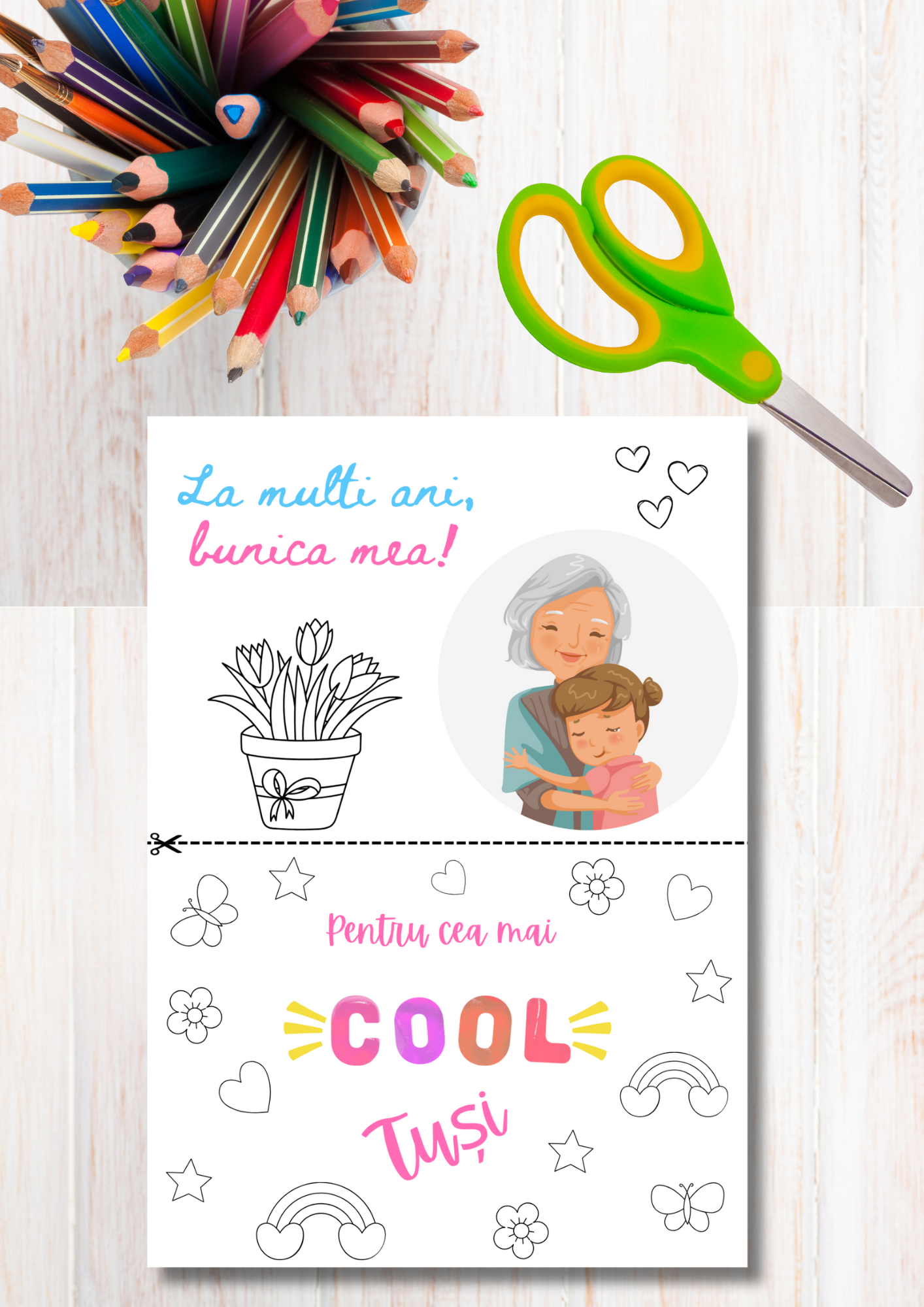 8 Martie planse de colorat gratis materiale educationale pentru copii de ziua femeii, plansa pentru bunica si matusa sau tusi. Educatia timpurile pentru copii