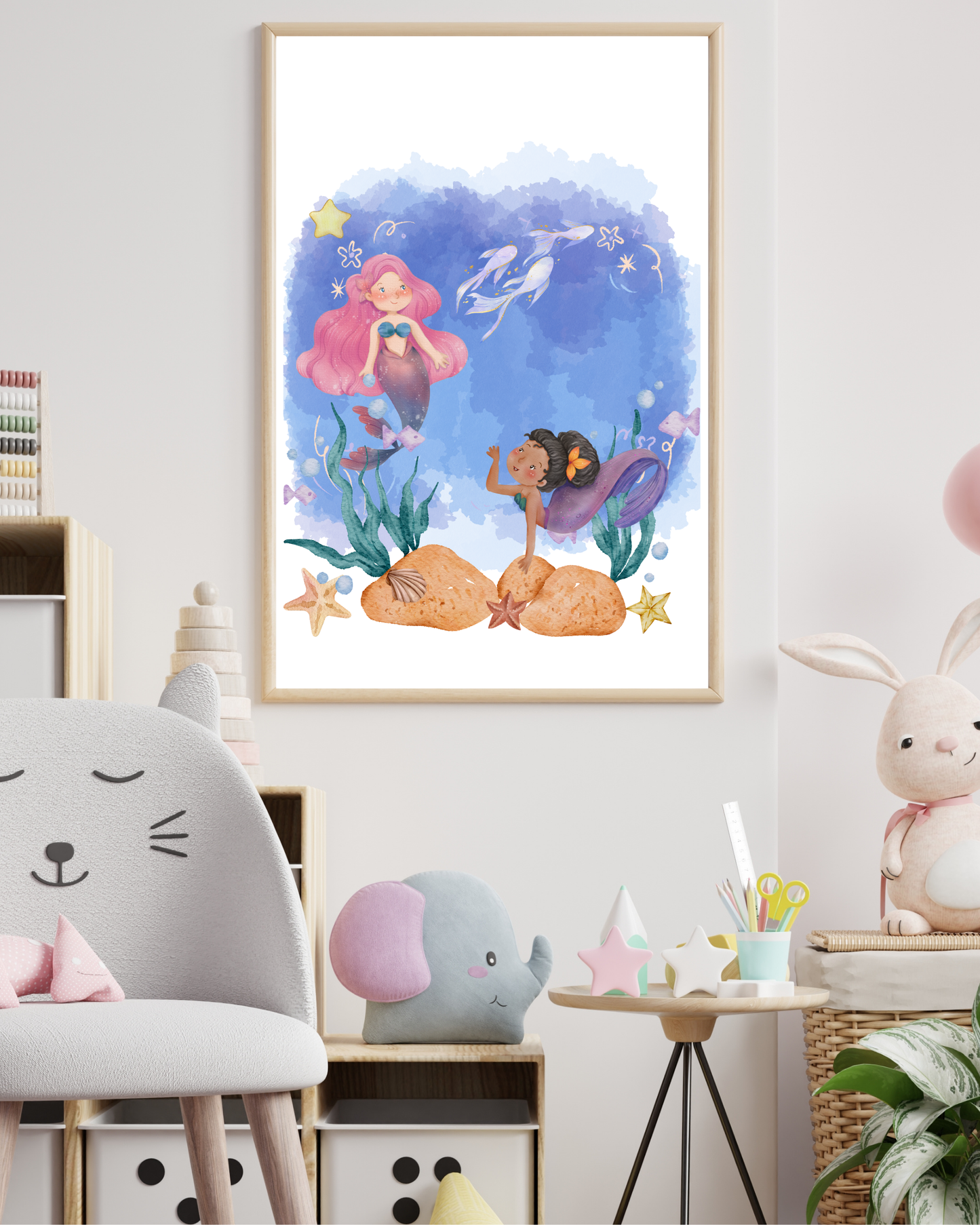 Tablou Camera Copiilor - Sirenele (Tipărit)