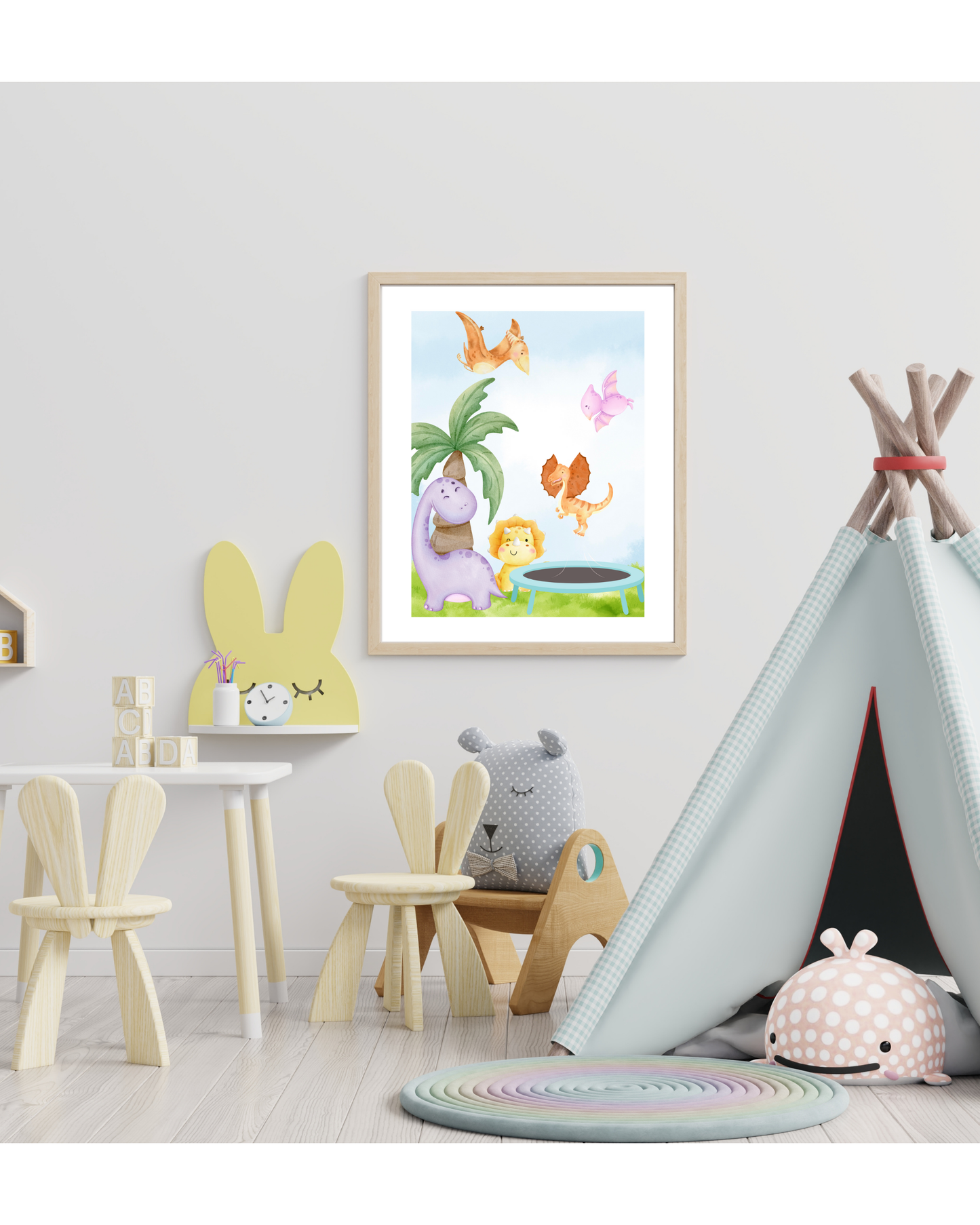 Tablou Camera Copiilor - Dino La Joc (Tipărit)