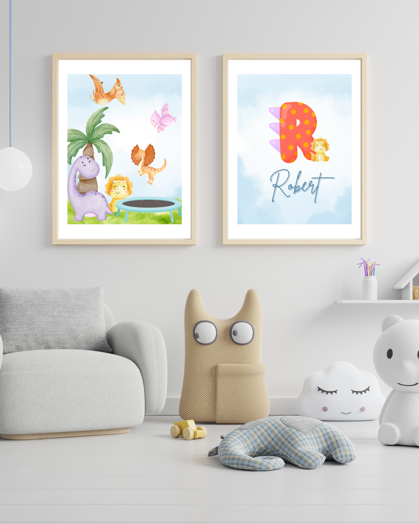 Tablou Camera Copiilor - Dino La Joc (Tipărit)