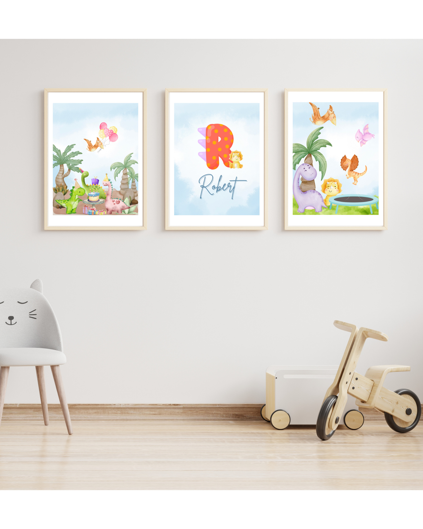 Tablou Camera Copiilor - Dino La Joc (Tipărit)