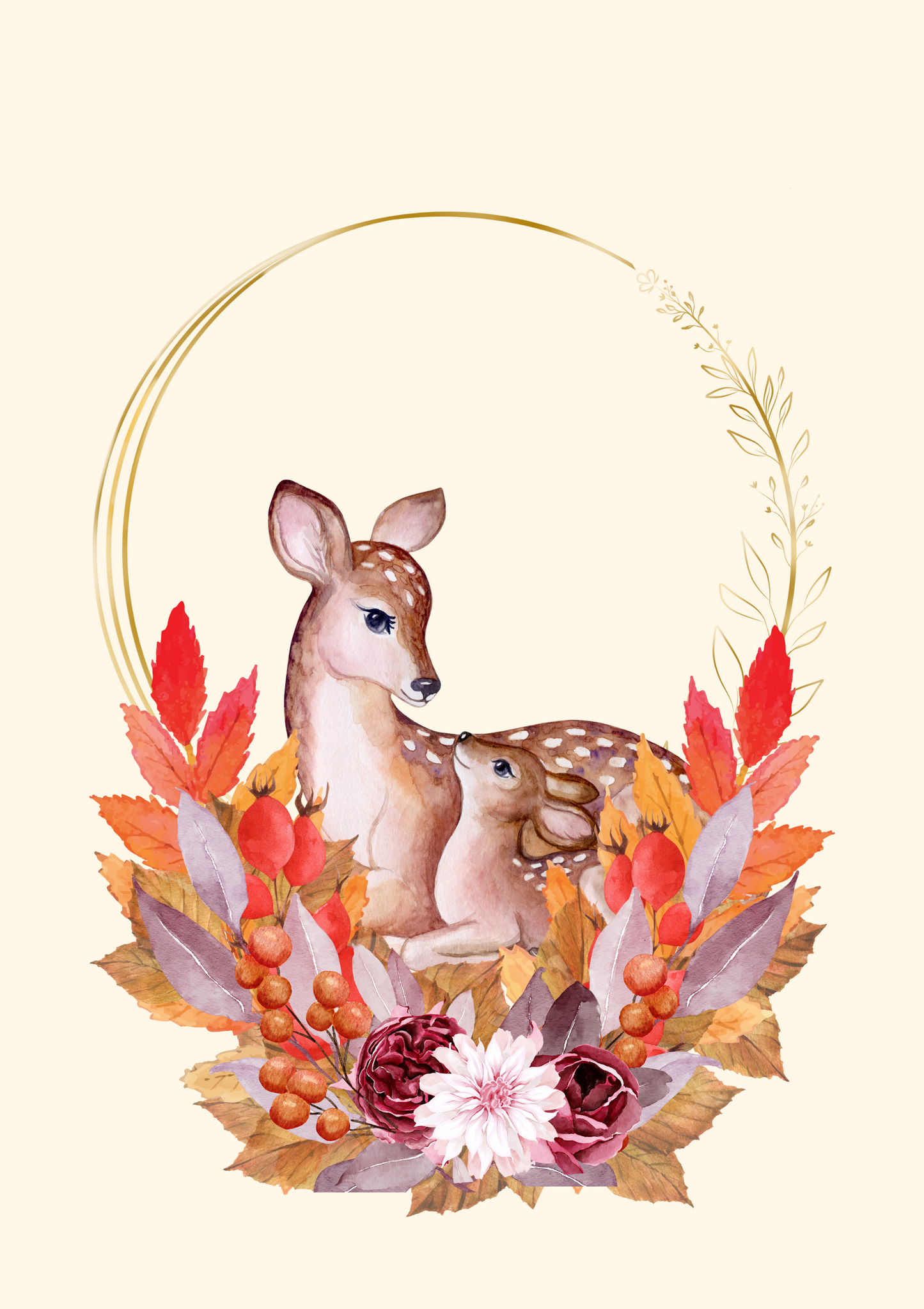 Tablou Camera Copiilor - Căprioară Mamă (Digital)