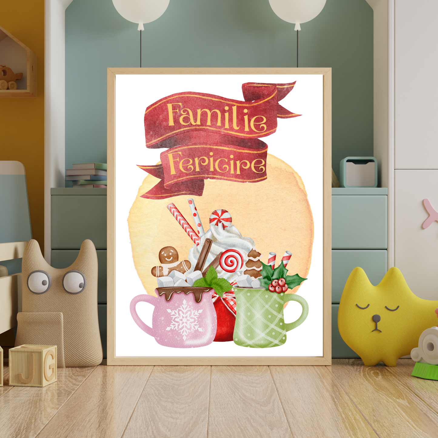 Tablou Camera Copiilor - Acasă de Crăciun (Tipărit)