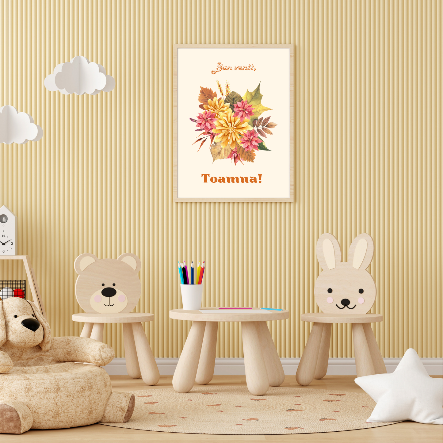 Tablou Camera Copiilor - Flori de Toamnă (Digital)