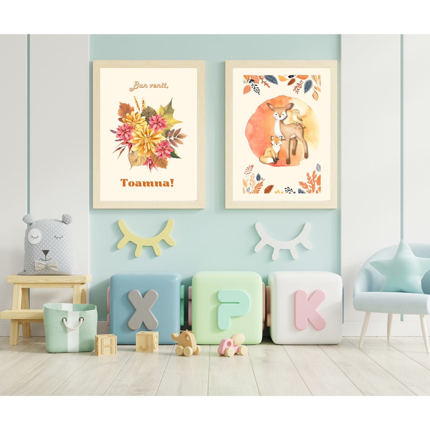 Tablou Camera Copiilor - Flori de Toamnă (Digital)