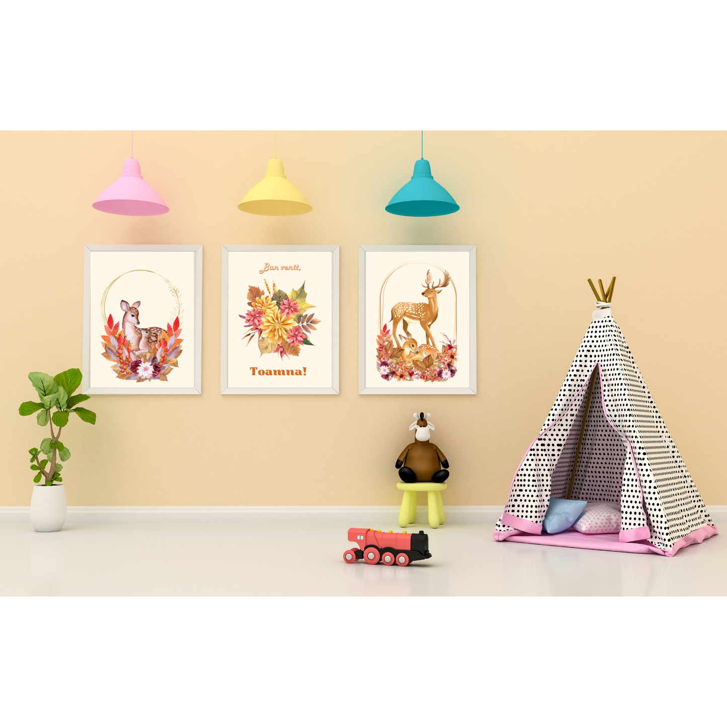 Tablou Camera Copiilor - Flori de Toamnă (Digital)