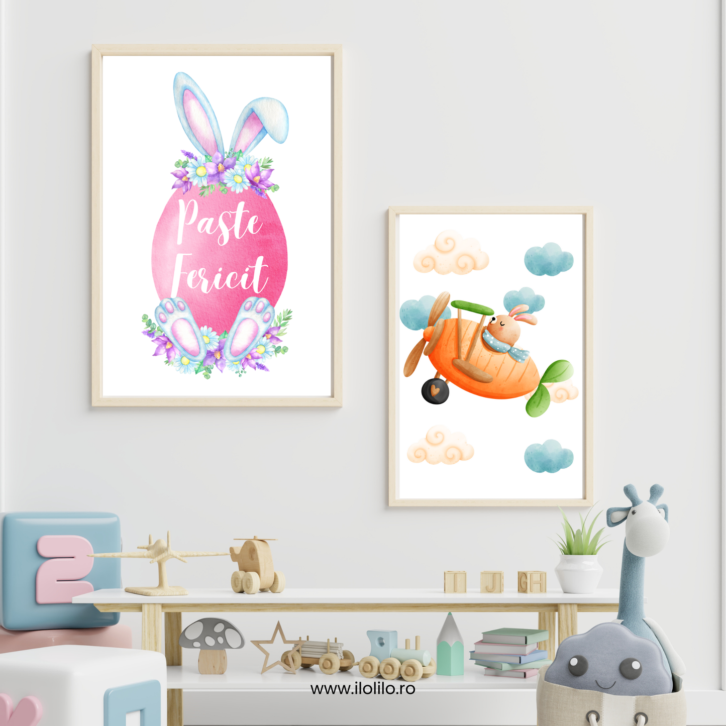 Idei decor de Pasti, tablou Iepurasul, poster camera copiilor, ilustratie dormitorul copiilor, camera baieti, camera fetite, camera bebeluslui, decor animale, decor Iepuras, cadouri Paste, cadouri Iepuras, cum decoram de Pasti, idei decor Iepuras