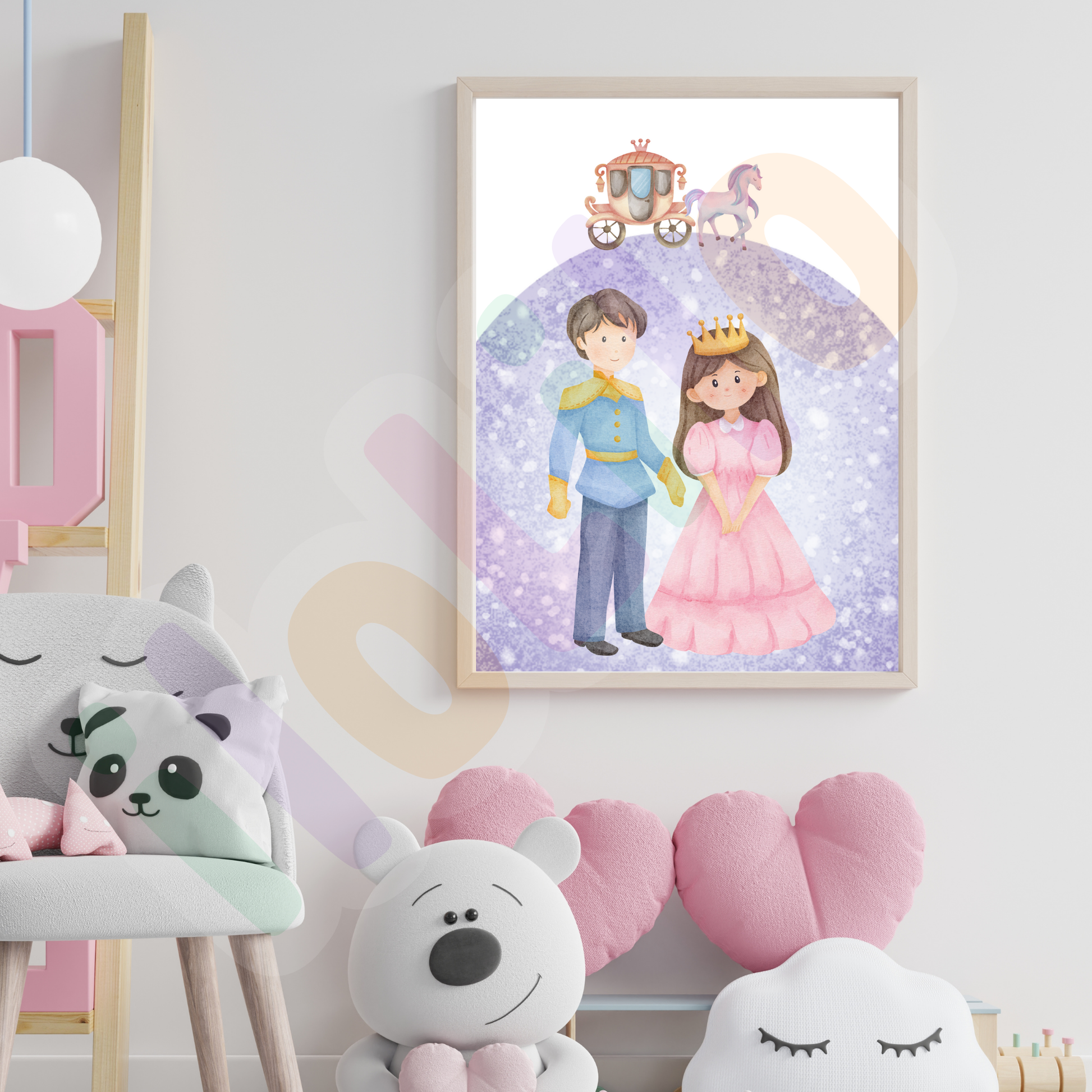 Idei decor camera copiilor, decor de perete dormitorul copiilor, camera fetite, camera baieti, camera bebelusului, decor modern, print, printesa, unicorn, dragoni, castel, decor jucaus, imaginatie, decor de agatat pe perete in camera copiilor, print, printesa, caleasca, cal, unicorn, curcubeu, mov, roz
